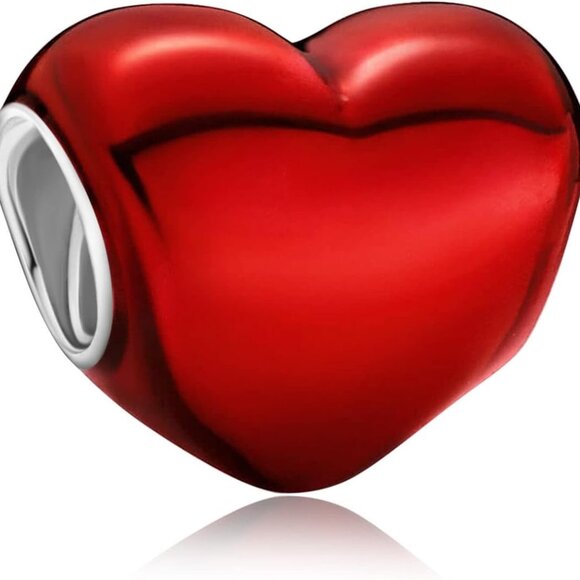 Other - Love Heart Dangle 925 Sterling Silver Pendant Bead Charms